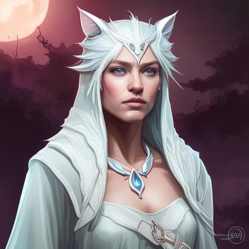 Ghost Cat Portrait in Hyperdetailed Digital Art Style