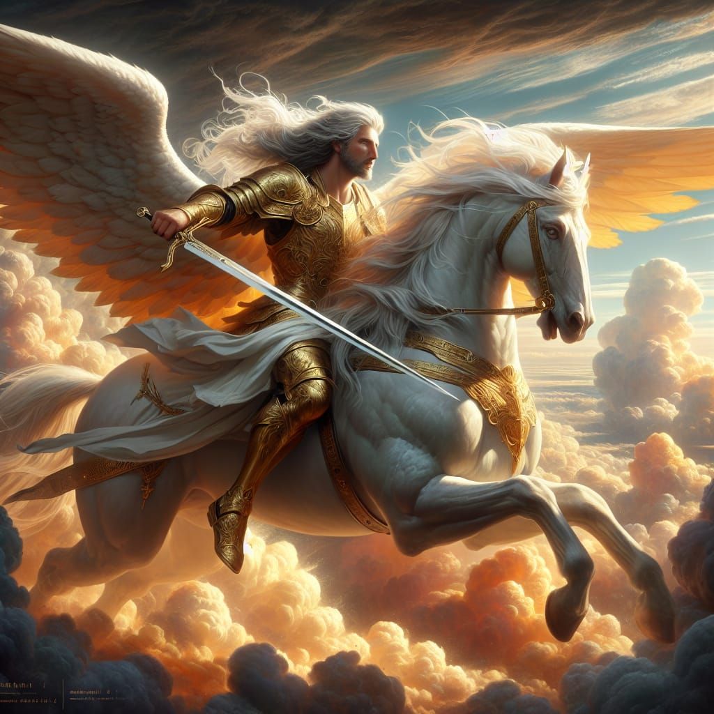 Archangel Michael on White Horse, Splash Art