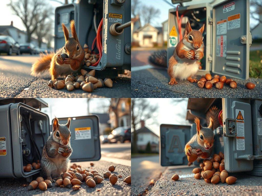 Mischievous Squirrel's Acorn Stash: Ultra-Realistic 8K Photo
