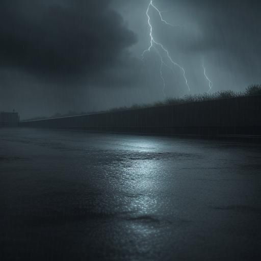 Lone Figure in Rainstorm: Dark Academia Digital Art