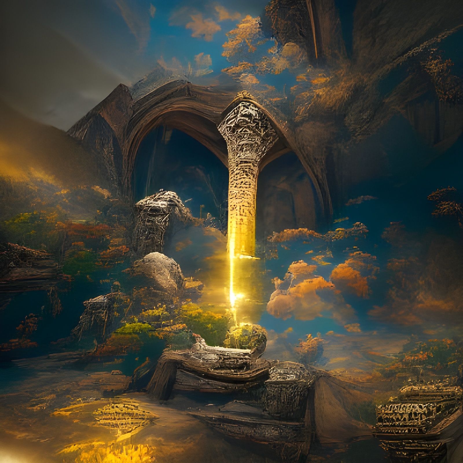 Heaven's Gate: A Beautifully Lit 3D Render