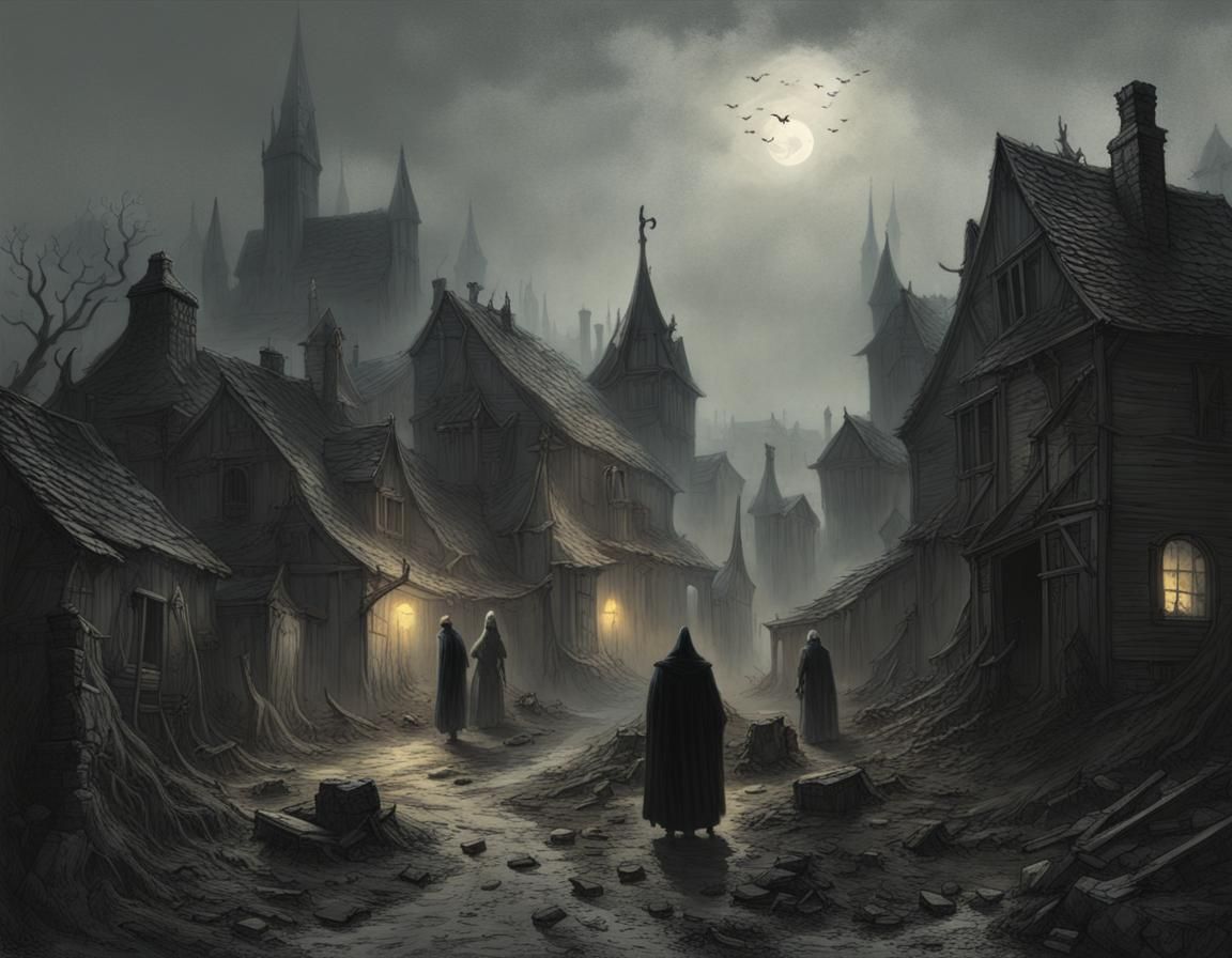 Haunted Medieval Village Shrouded in Demonic Fog