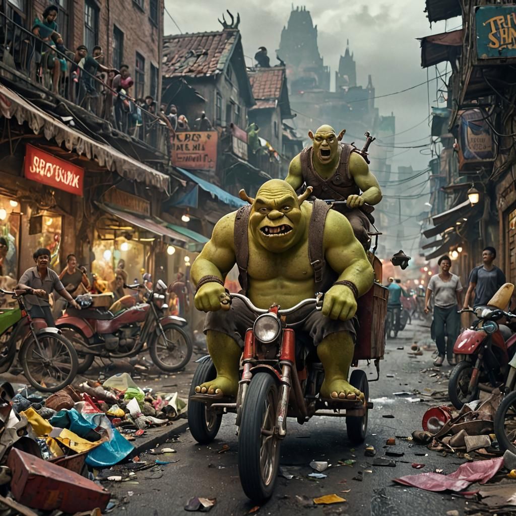 Shrek in Dark Fantasy Chinandega Market