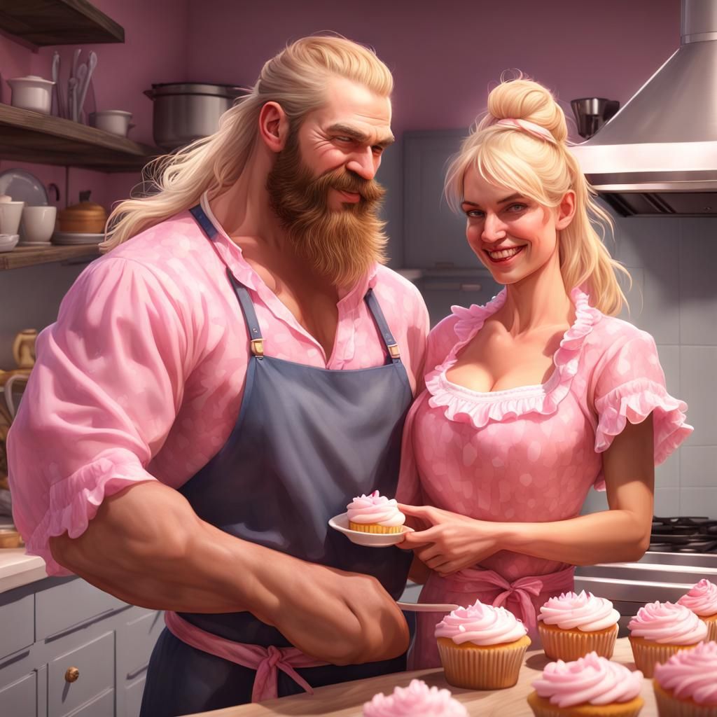 Viking Baker in Apron: Hyperdetailed Digital Portrait