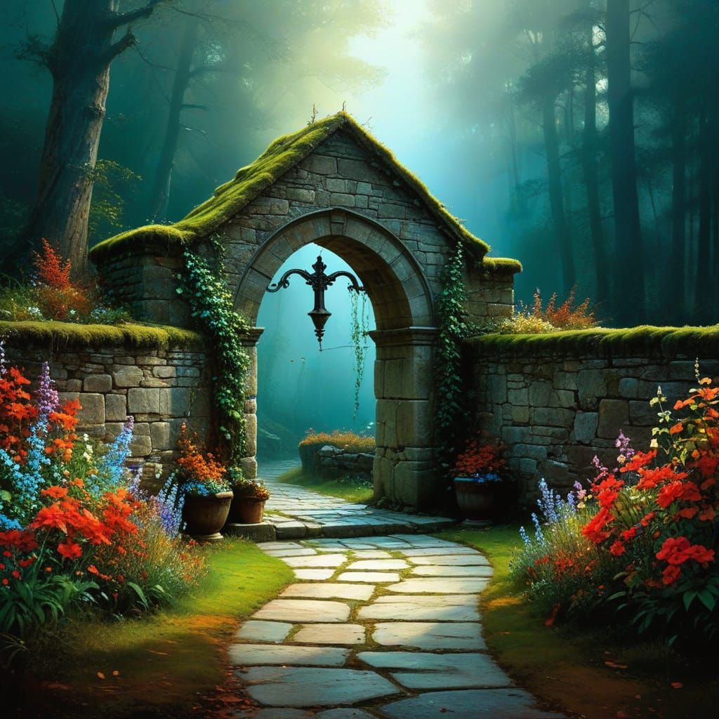 Autumn Monastery Sanctuary in the Forest