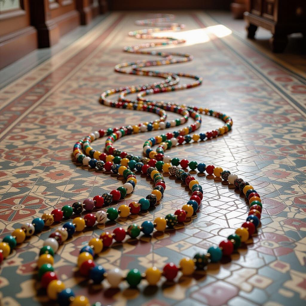 Colorful Beads Scattered on the Floor