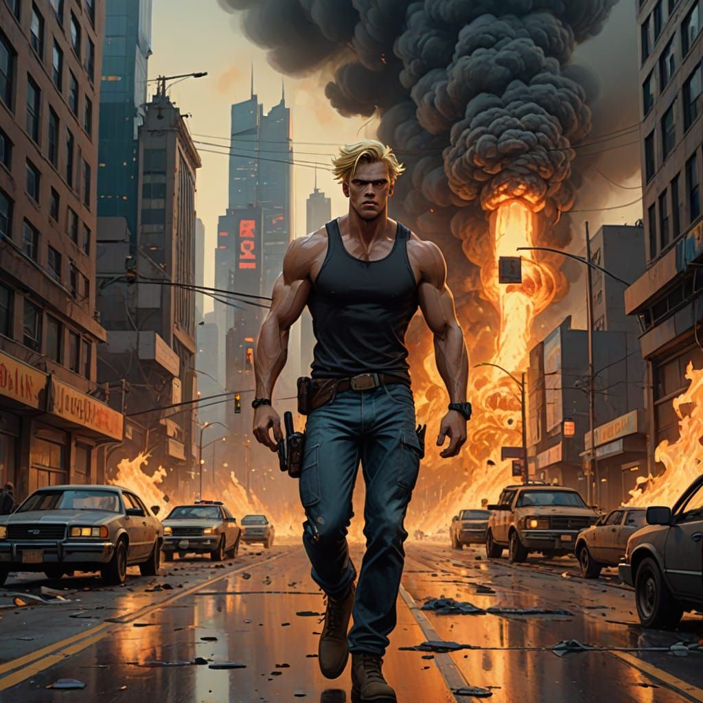 Surreal Cityscape in Futuristic Concept Art Style, Featuring...