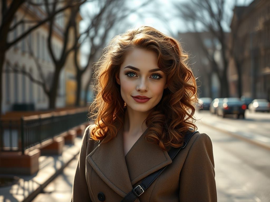 Elegant European Woman in 1930s-Inspired Coat