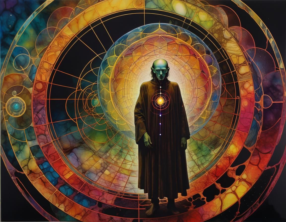 Sacred Geometry in Alcohol Ink Style