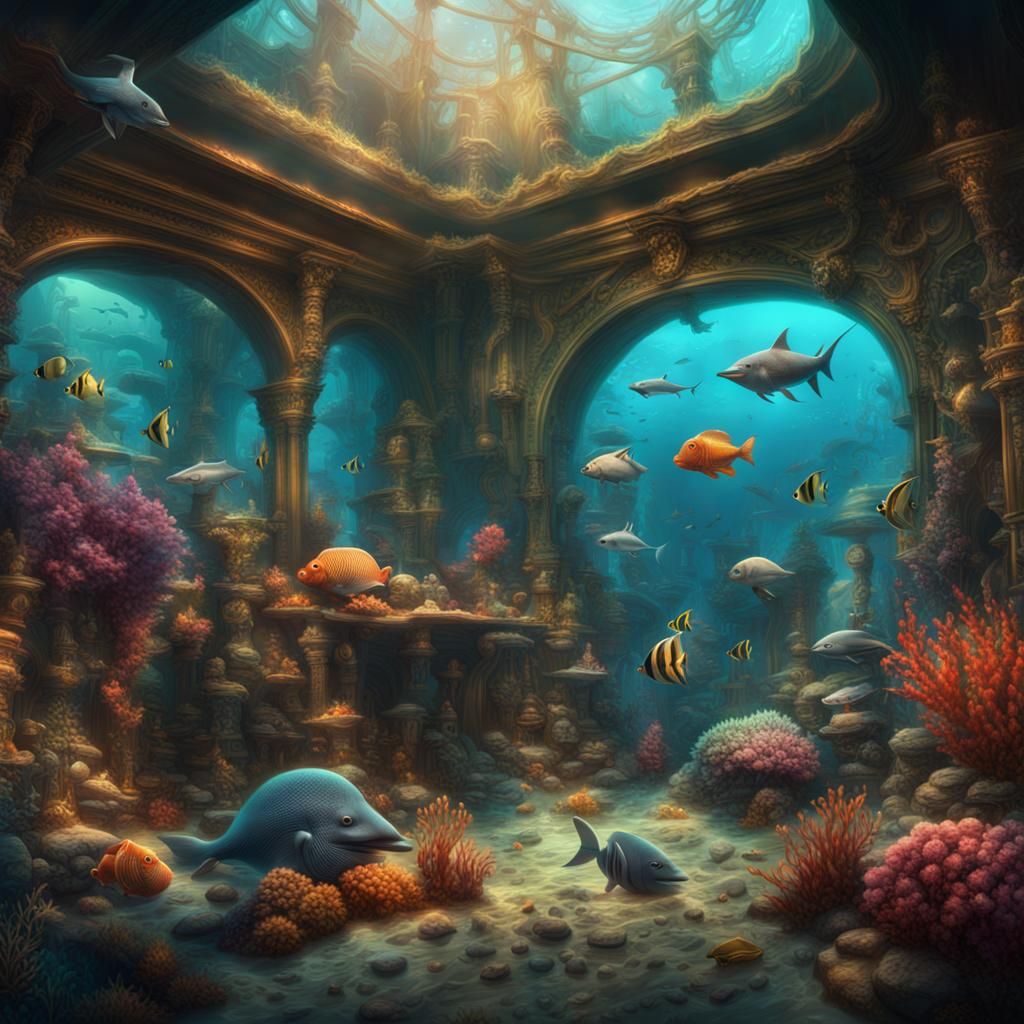 Colorful Undersea Menagerie: Digital Matte Painting
