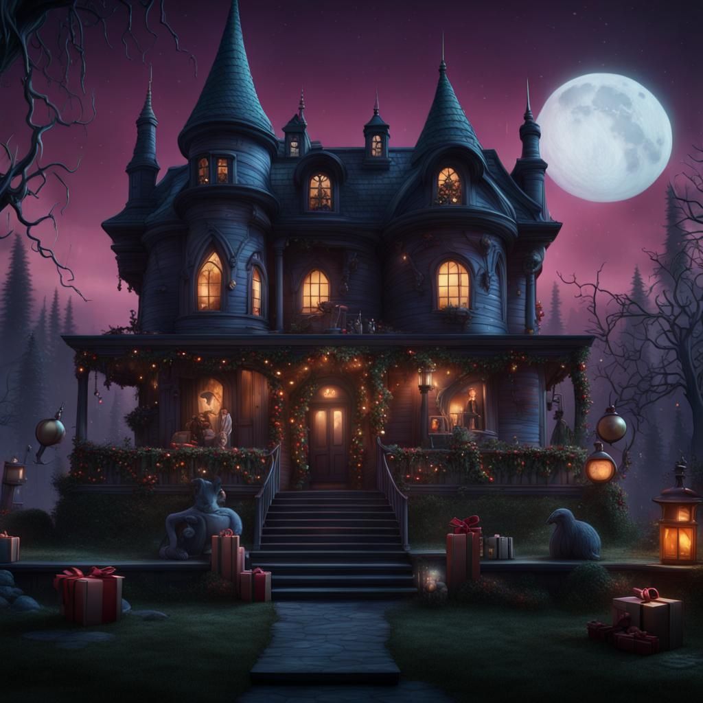 Gothic Christmas Cartoon in Burton Style