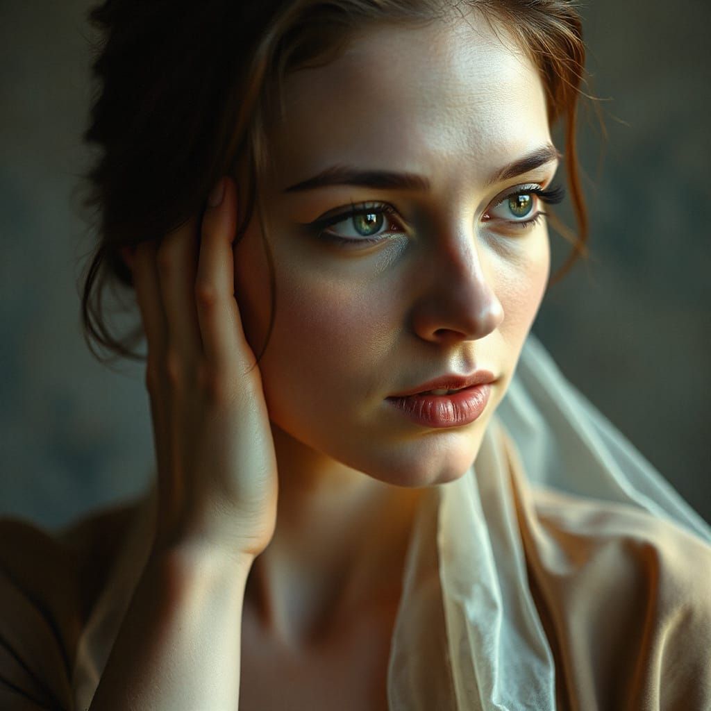 Elegantly Flowing Female Portrait: Stream of Consciousness