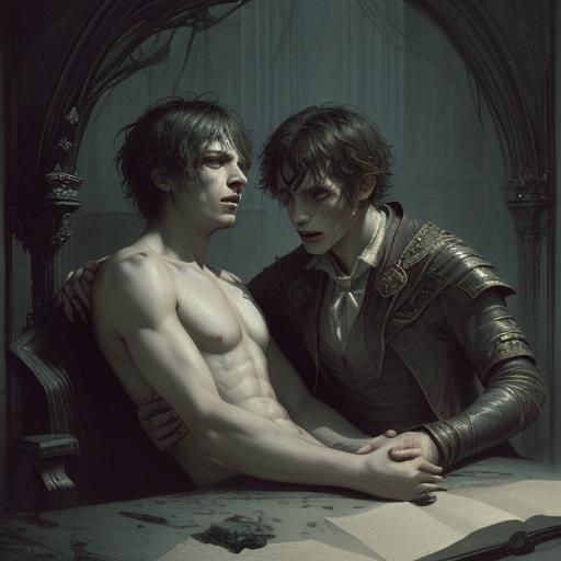 Love Between Worlds: Emotional Anguish in Doré Style