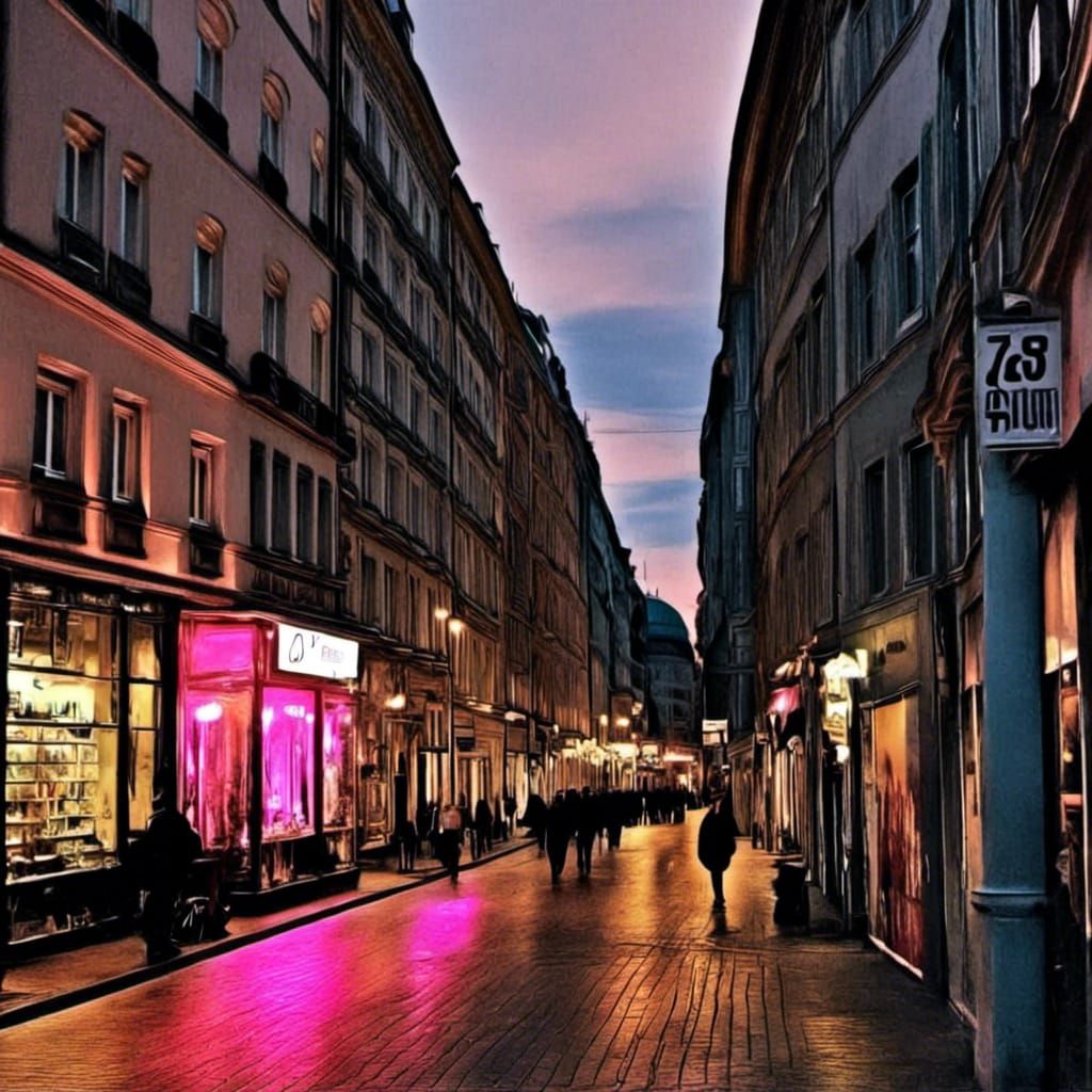 Night Street Scene in Berlin