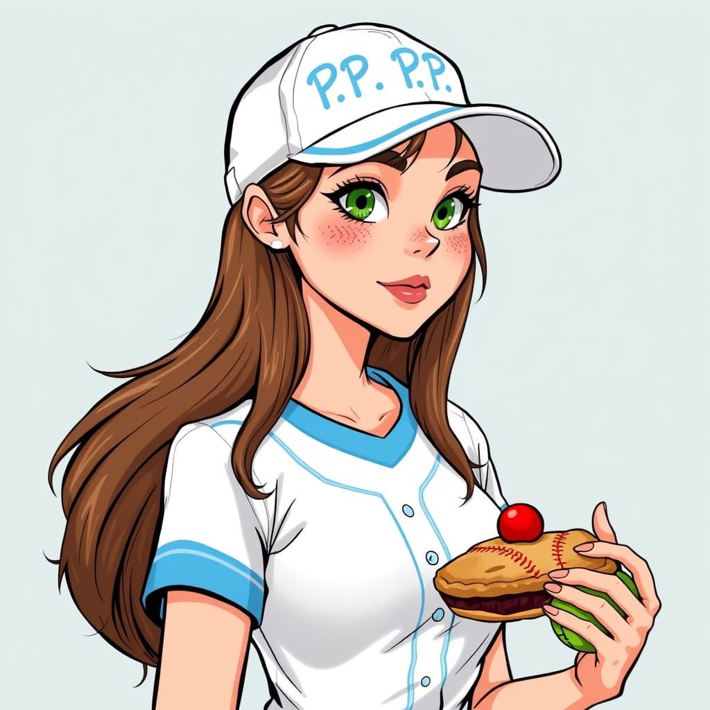 Cartoon Realism: Softball Player with Pie