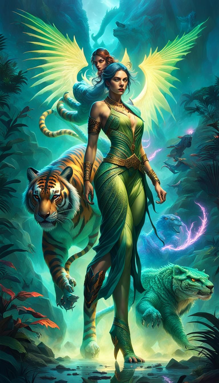 Chimera Woman Attacks in Misty Dreamscape