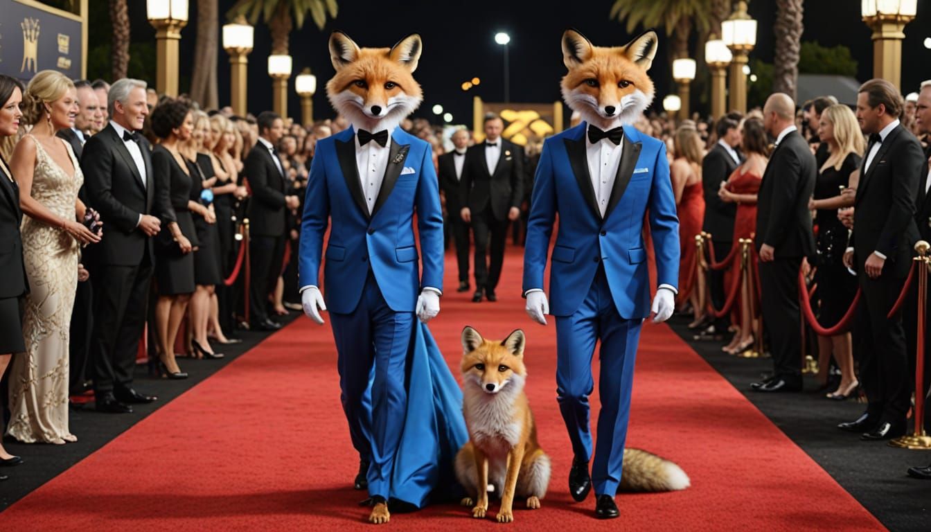 Glamorous Fox Couple Strolls Red Carpet at Hollywood Movie A...