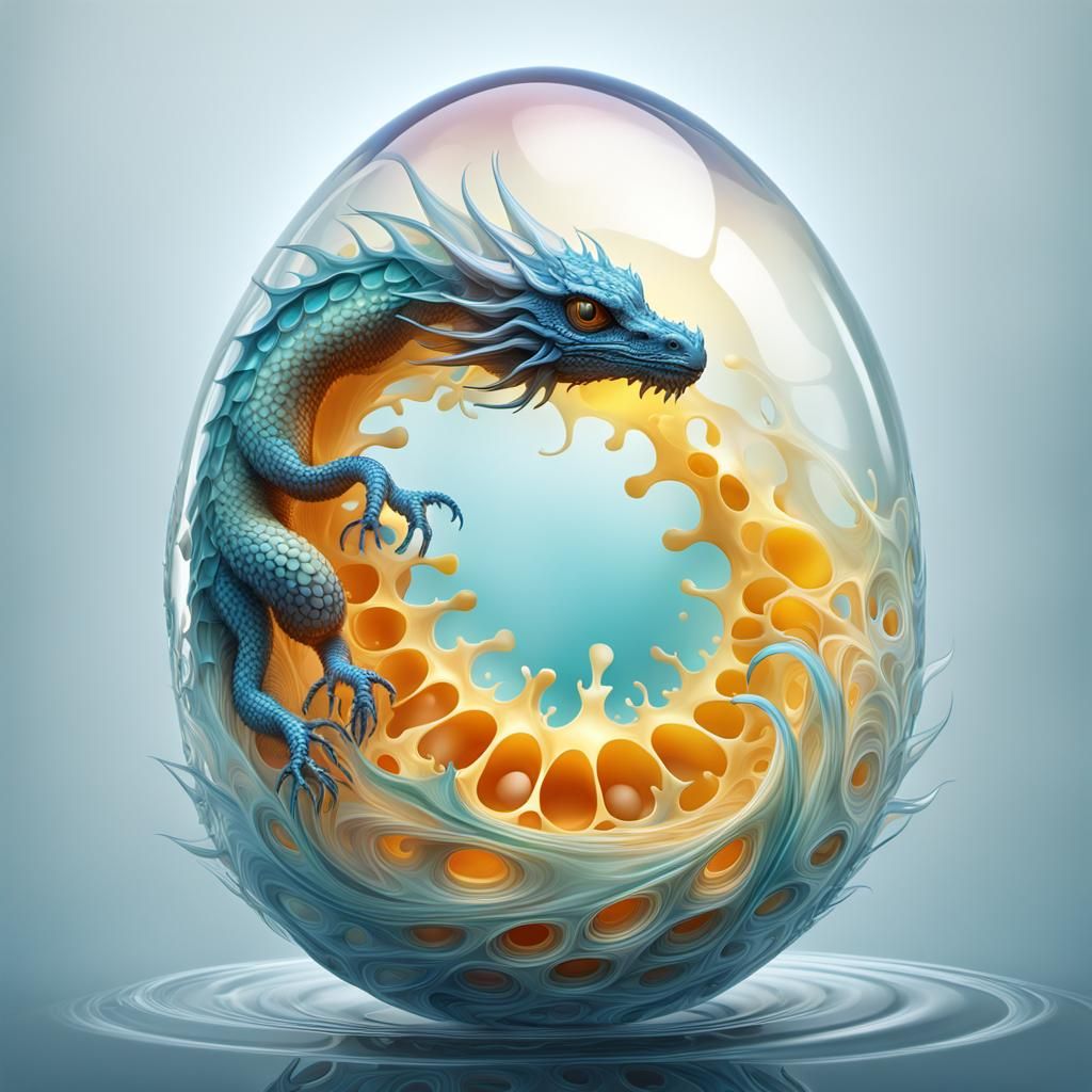 Gelatin Egg Reveals Tiny Dragon Embryo