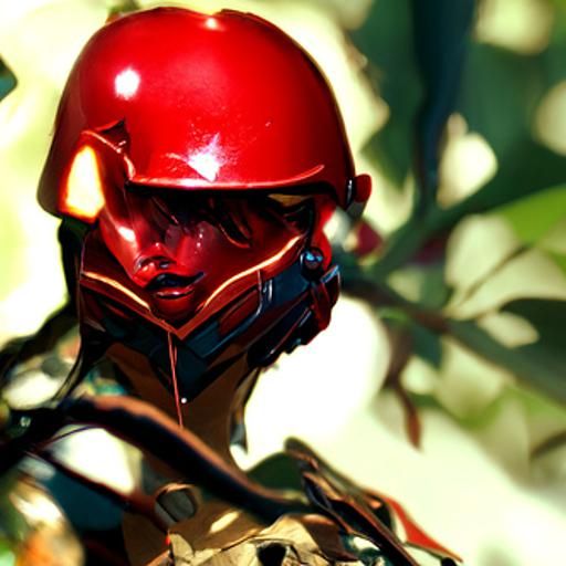 armored Soldier in a red bio-suit