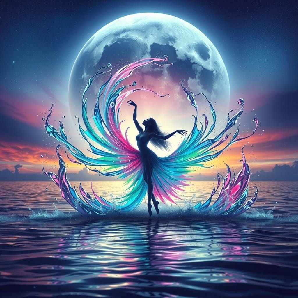 Celestial Water Nymph in Twilight Ballet