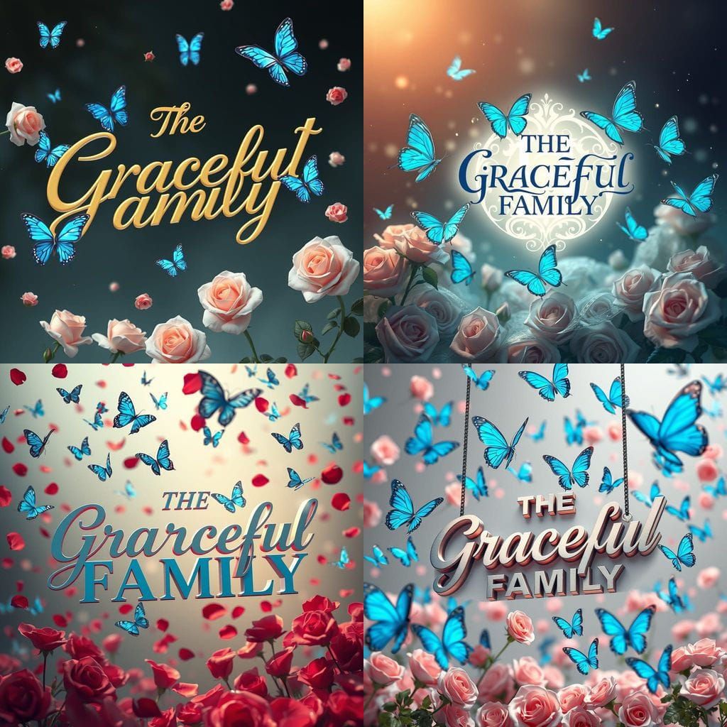 3D Design: The Graceful Family with Butterflies