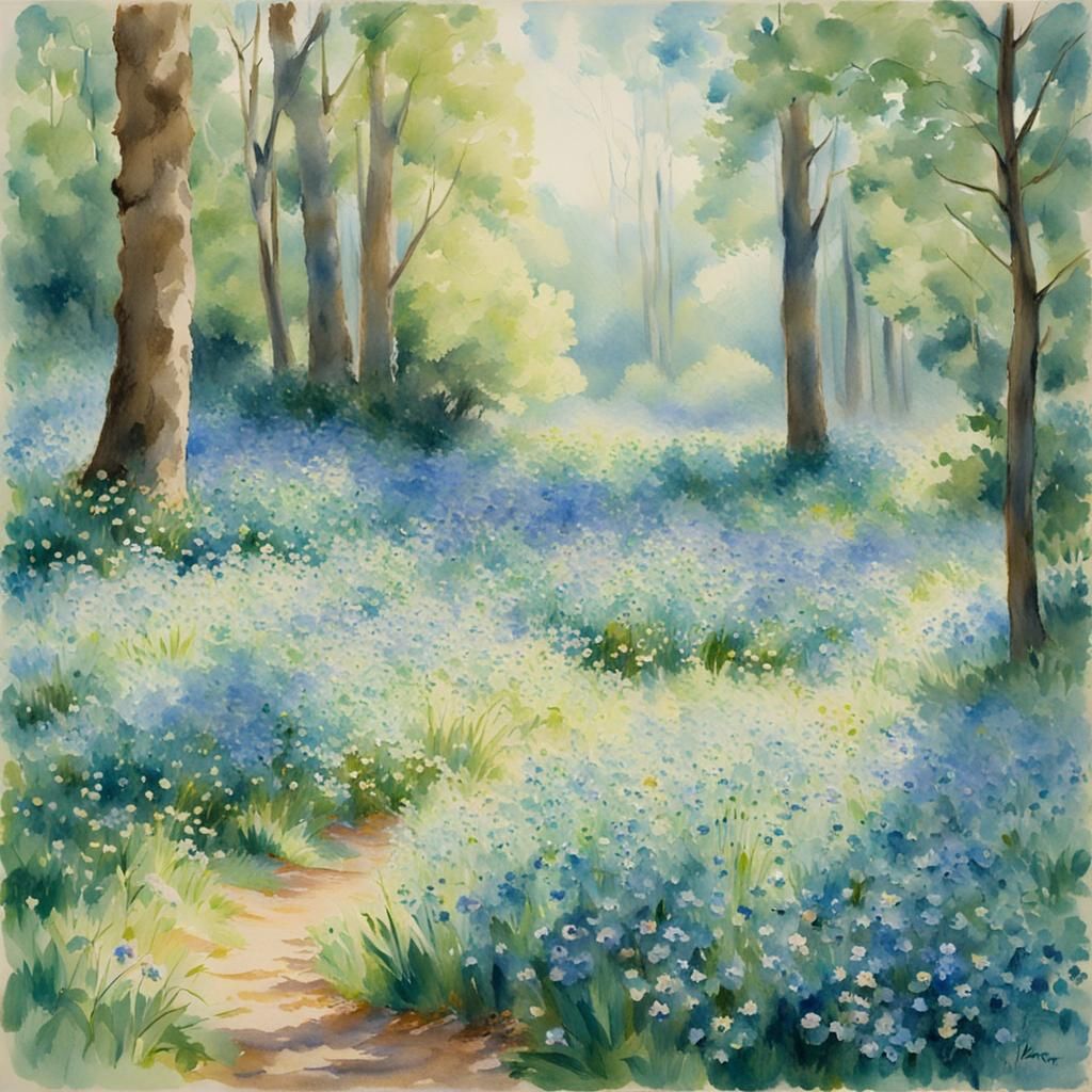 Forget-Me-Not Glade in Soft Impressionist Light