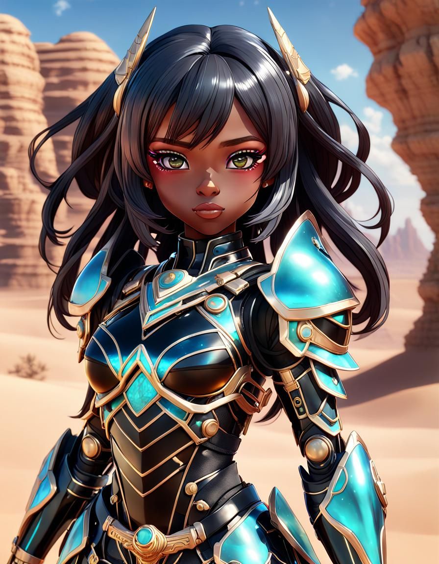 Gorgeous Bishoujo Warrior in Desert Landscape