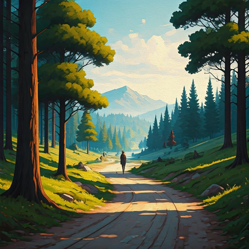 Vibrant Landscape Painting: Art and Nature Celebration