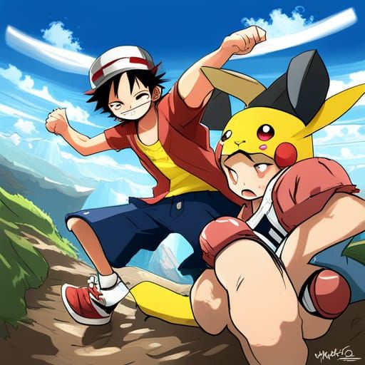 Pikachu vs. Luffy: Epic Anime Fight Scene