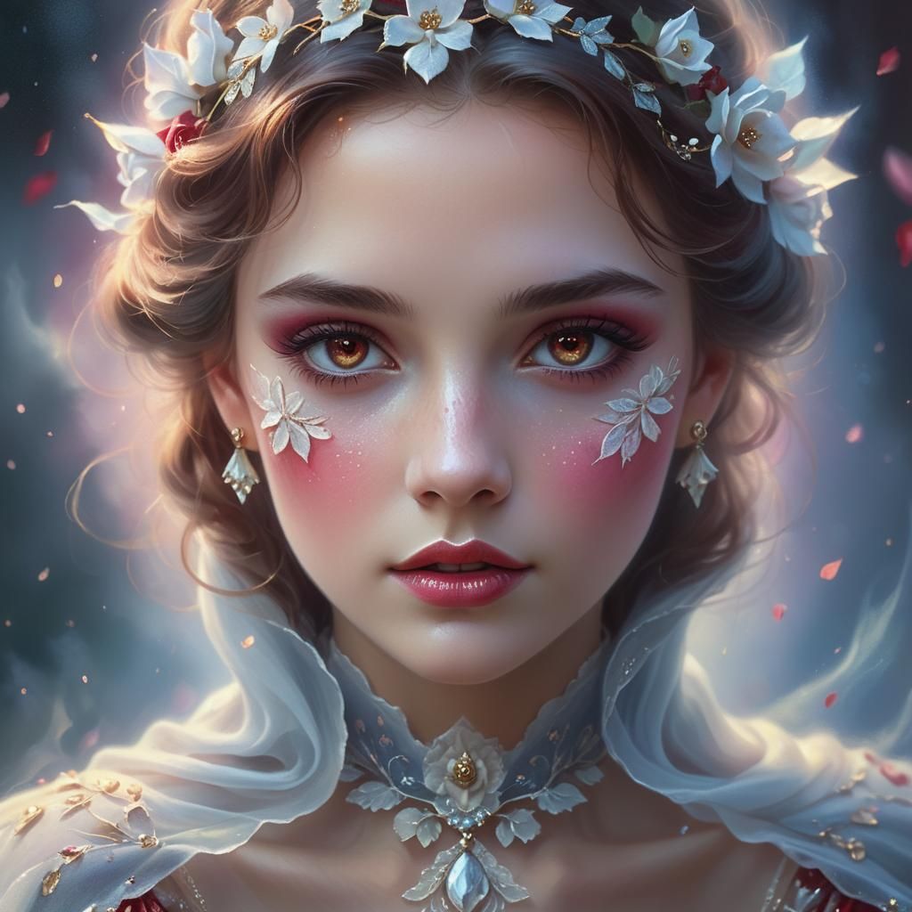 Ethereal Rose Creation: A Fantasy Portrait in Soft Focus