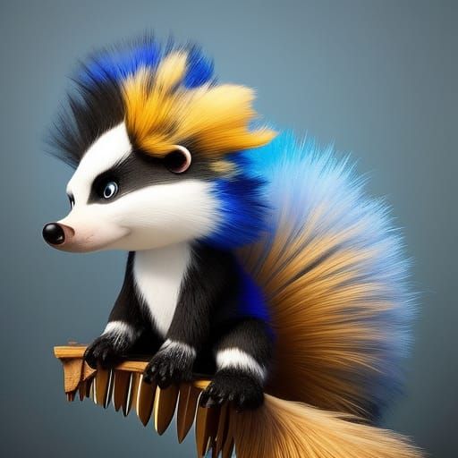Fluffy Mohawk Skunk: 3D Digital Art