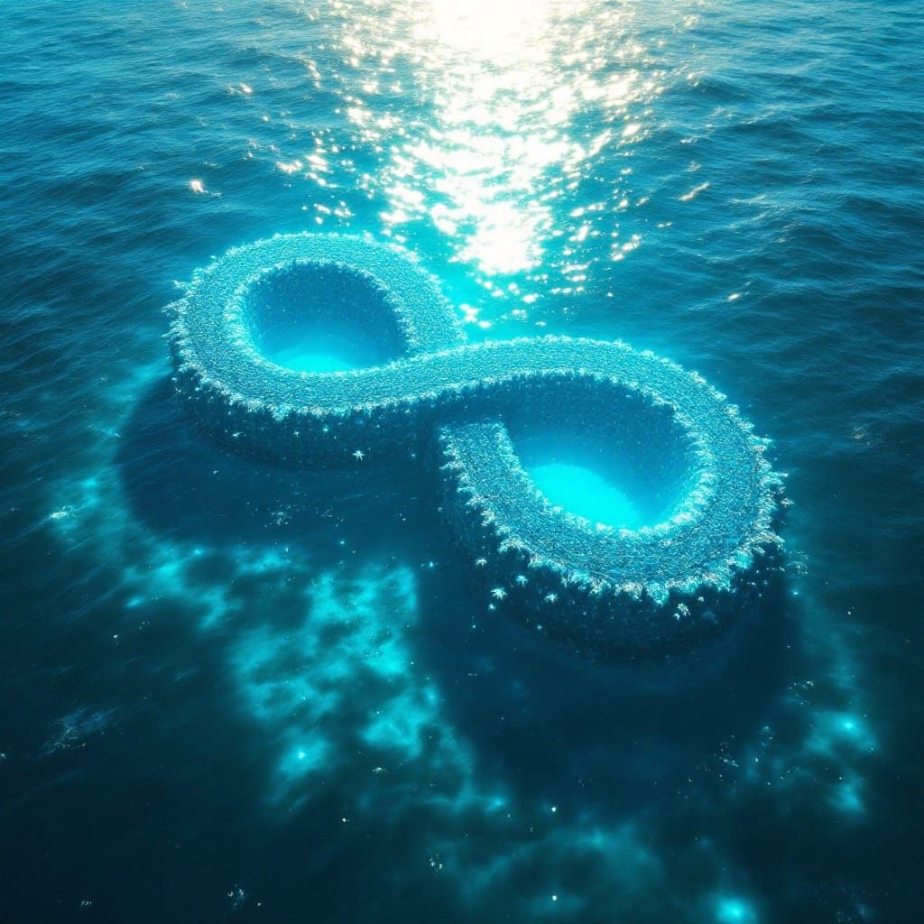 Surreal Oceanic Infinity in Turquoise Depths