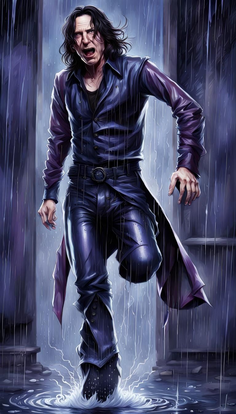 Realistic Severus Snape in Rain and Lightning