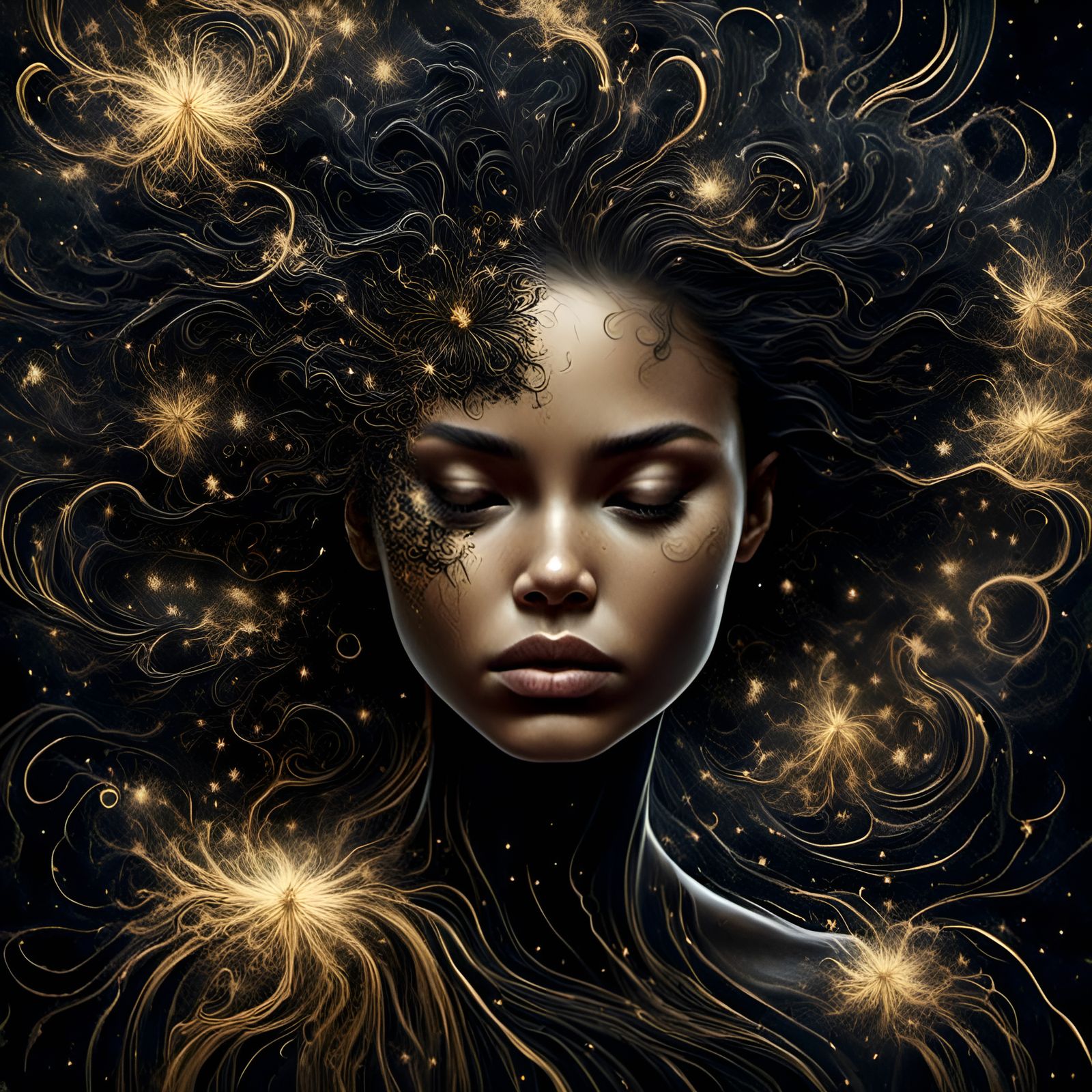 Black dahlia girl, a beautiful black lily …