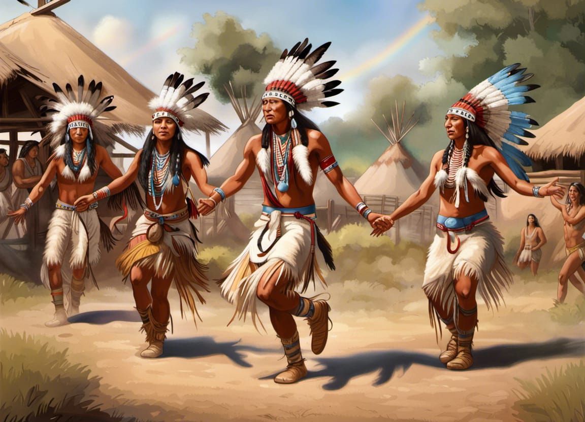 Native American Dance in Native Village