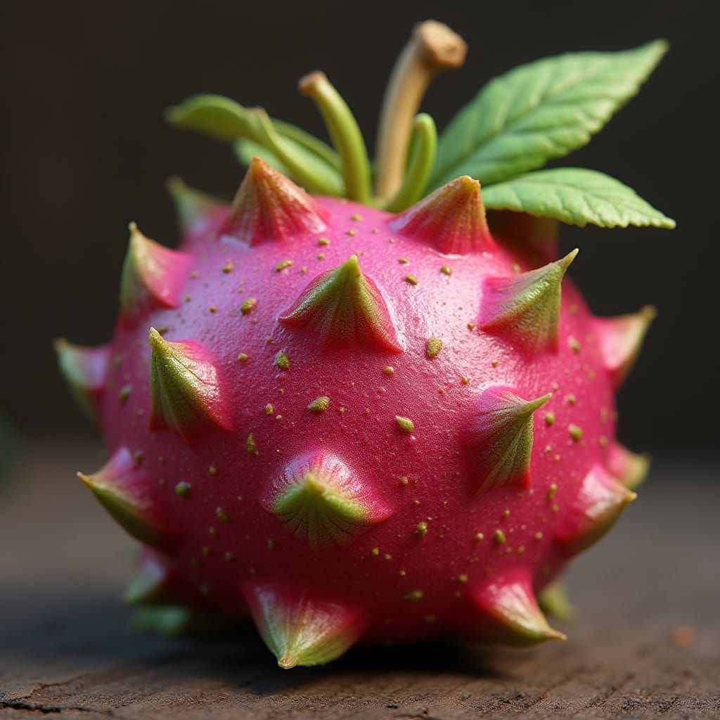 Dragon Fruit and Apple Hybrid in Digital Art Style