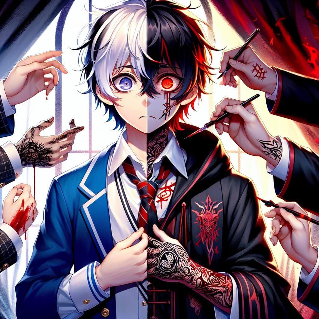 Anime Student's Transformation into Demonic Cultist