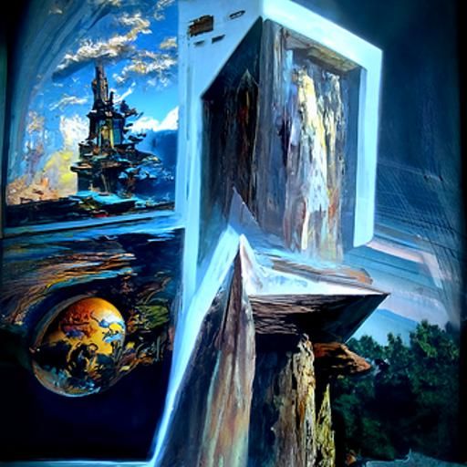 Surreal Pocket Dimension as Oil Painting