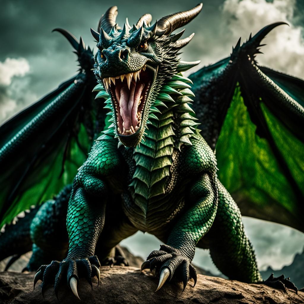 Winged Dragon in RAW Photo Style