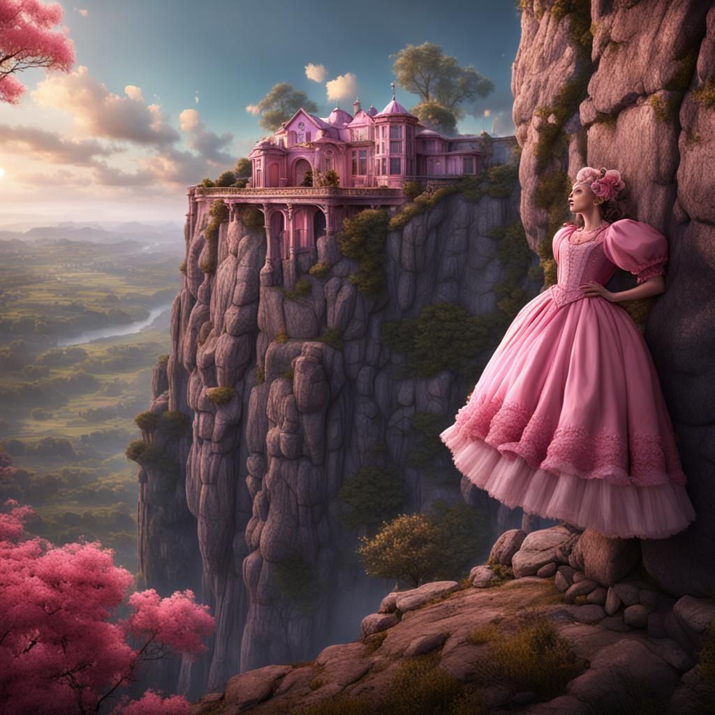 Desperate Cliffhanger in Detailed Matte Painting Style