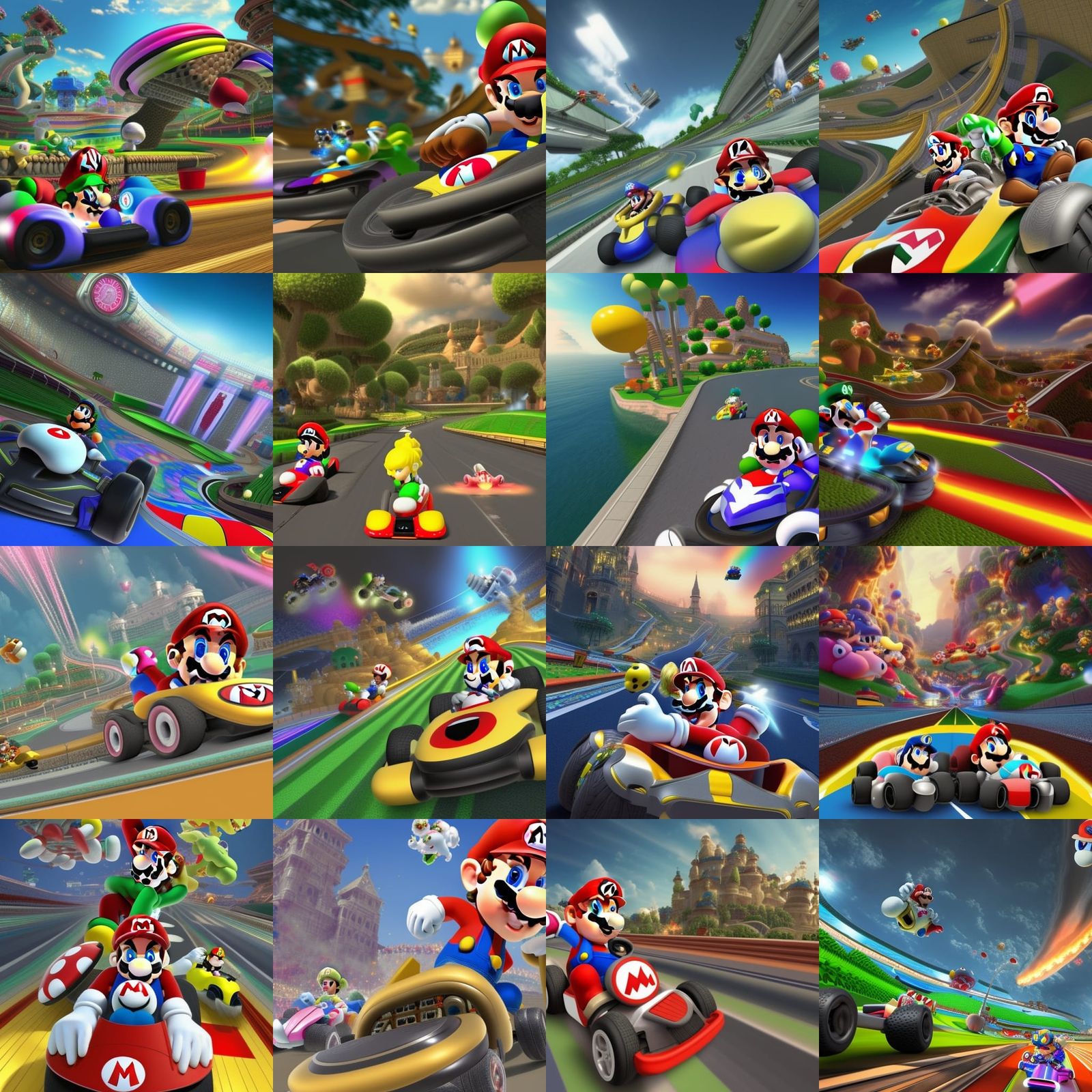 Epic Mario Kart Cinematic Digital Matte Painting