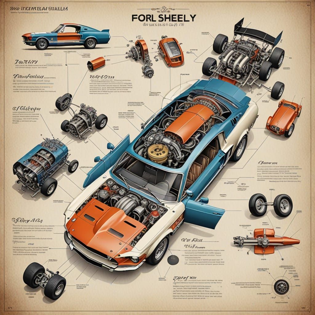 Surreal Infographic of 1967 Ford Shelby in Stunning Detail
