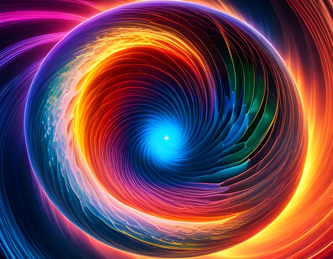 Multicolor Hyperspace Vortex in Paul Lehr Style