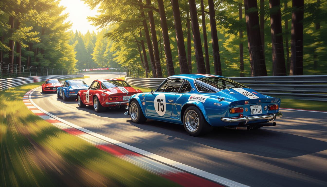 1970s Alpine A110s Race at Spa-Francorchamps in Acrylic Art