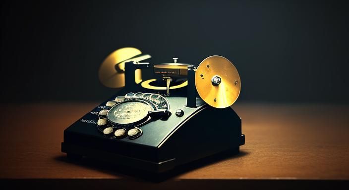 Retro Rotary Phone Rings in Cinematic Film Still