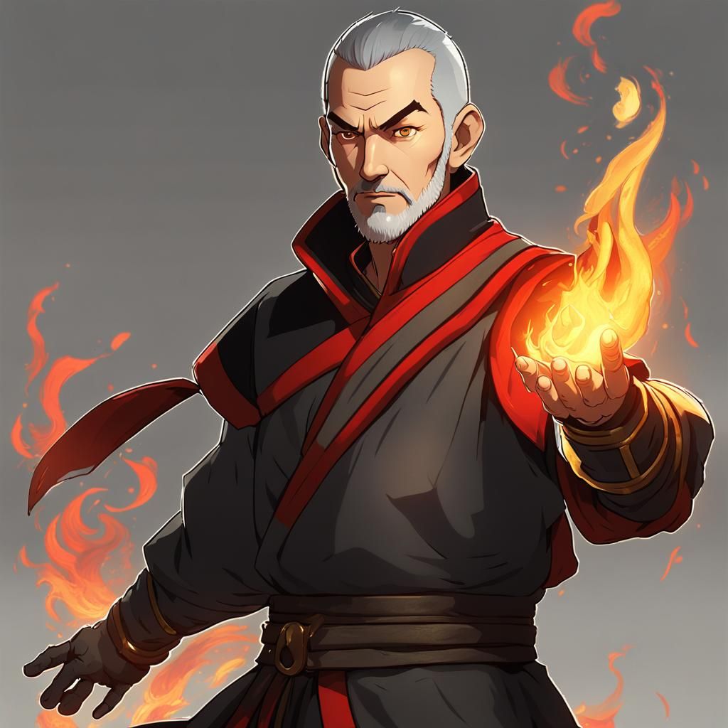 Fire Nation Guard Captain in Anime Style
