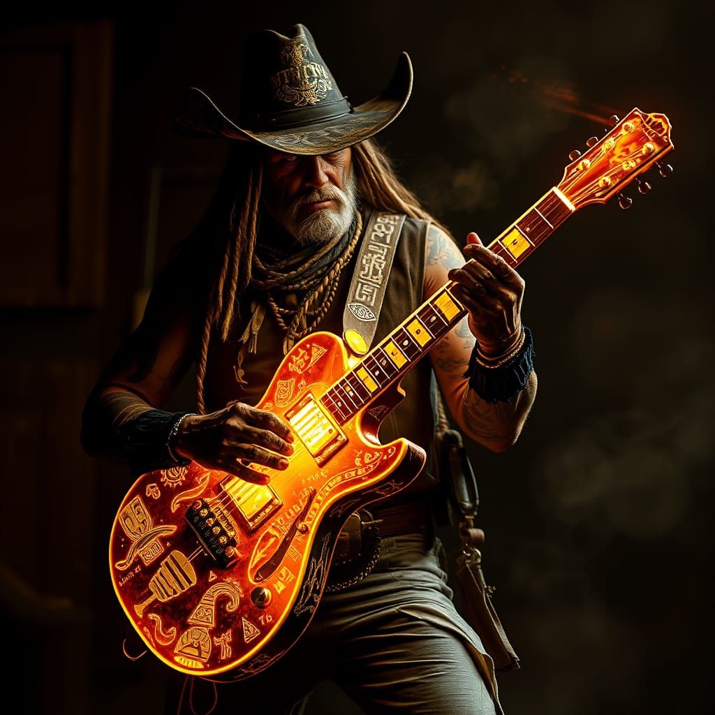 Wild West Desperado Guitar Made of Light