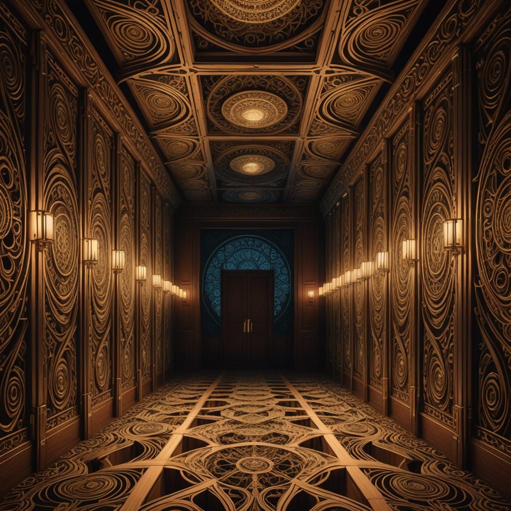 Hall of Seven Decisions: Symmetrical Interior Design