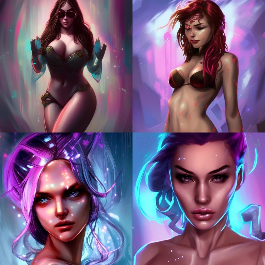 Cyberpunk Bikini Girl Portrait in 8K Resolution