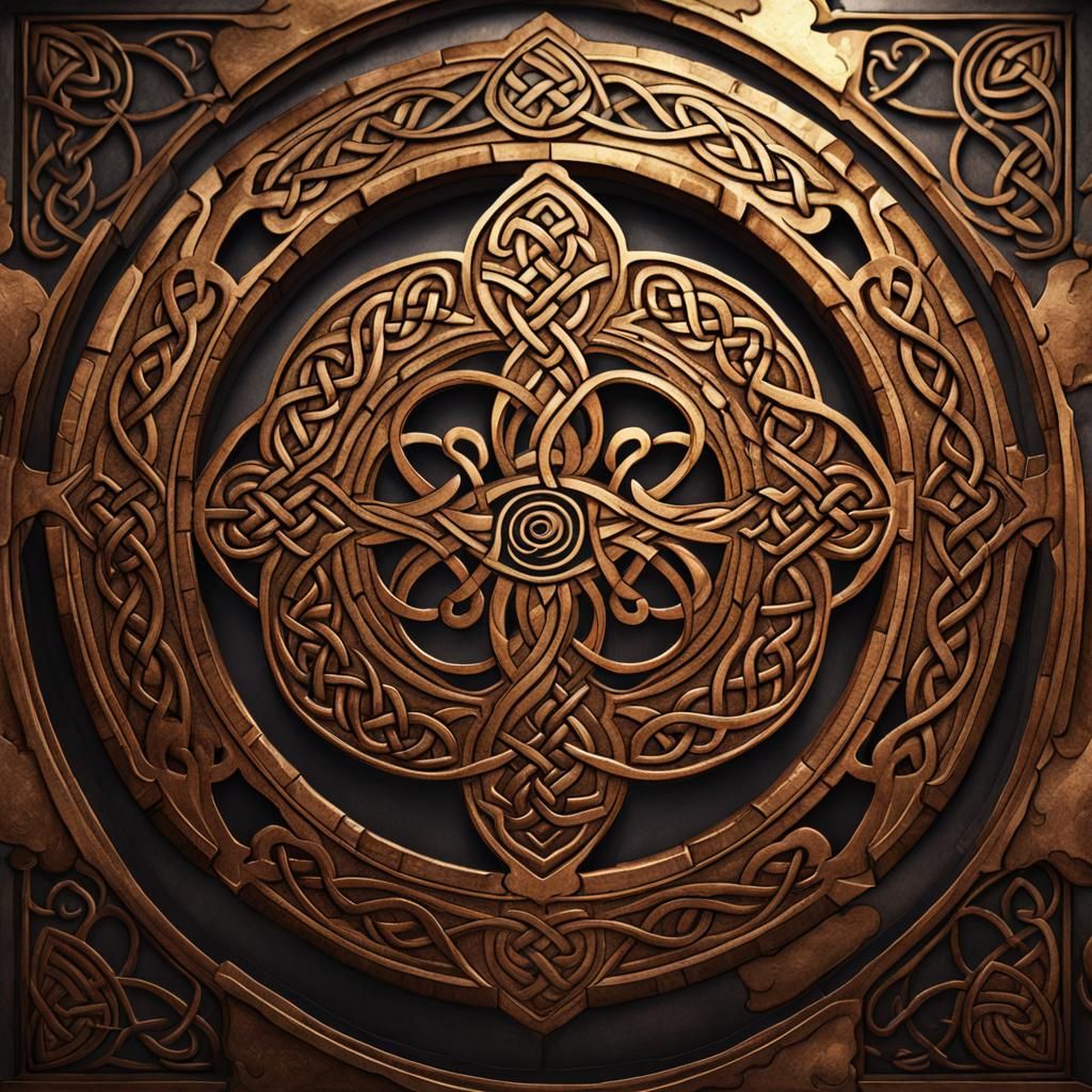 Bronze Celtic Knot Watercolour Art